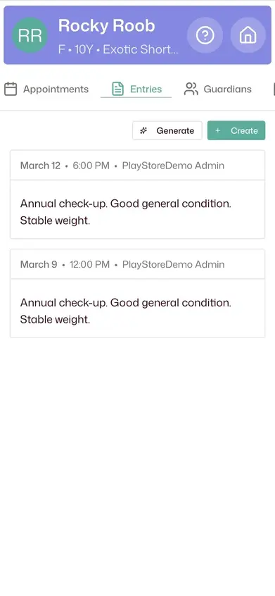 Patient Entries